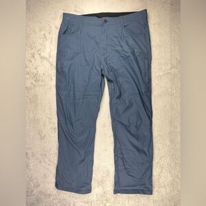 Orvis Fleece Lined Pants Men 38x30 Blue Performance Nylon Blend Stretch Outdoors
